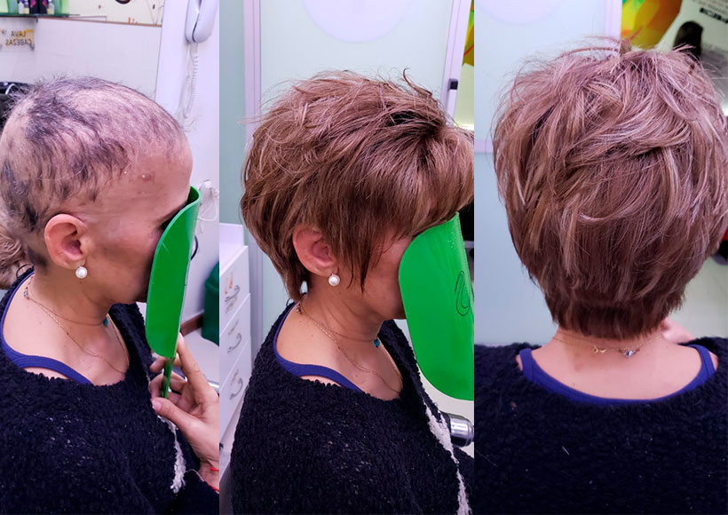 peluca de cabello corto para mujer